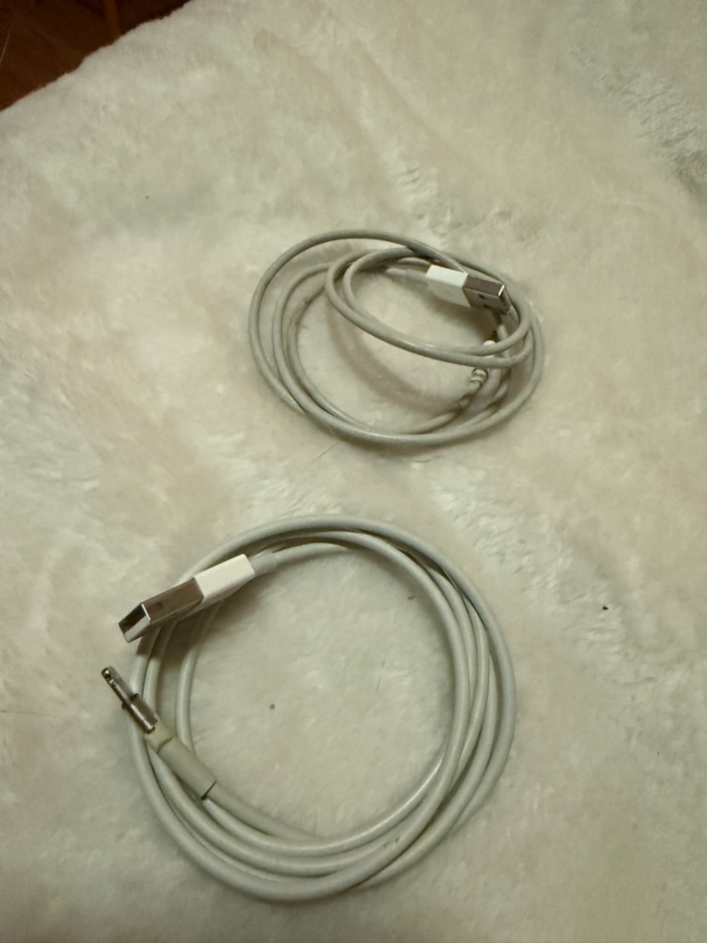 White iphone USB Charging Cables